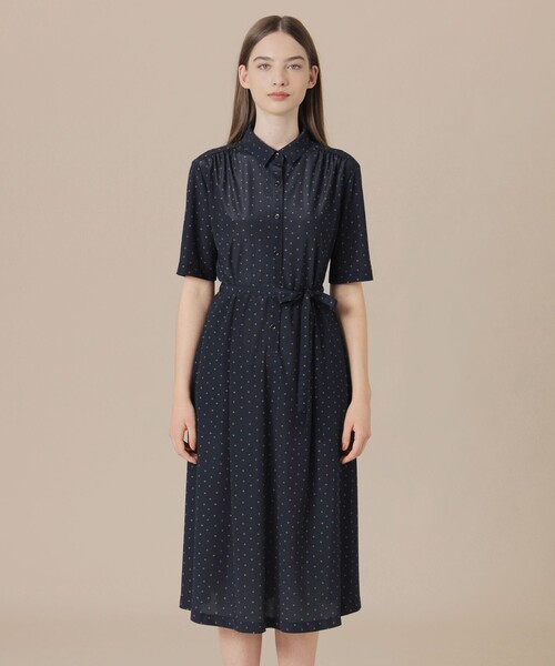 MACKINTOSH LONDON(マッキントッシュ ロンドン)の「【WEB・一部店舗限定】アスタープリントジャージワンピース(ワンピース・レディース・ベージュ系その他/ネイビー・38/40)」の7枚目の写真