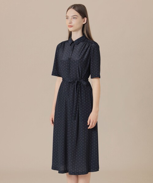 MACKINTOSH LONDON(マッキントッシュ ロンドン)の「【WEB・一部店舗限定】アスタープリントジャージワンピース(ワンピース・レディース・ベージュ系その他/ネイビー・38/40)」の8枚目の写真