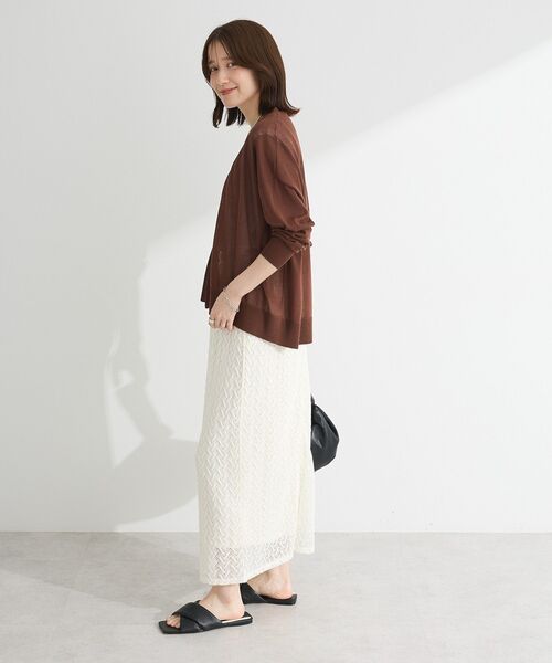 Green Parks(グリーンパークス)の「【WEB限定】接触冷感ゆったりカーディガン(カーディガン/ボレロ・レディース・ブラウン/レッド/オフホワイト/ライトグレー/ブラック・FREE)」の10枚目の写真