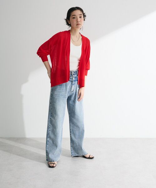 Green Parks(グリーンパークス)の「【WEB限定】接触冷感ゆったりカーディガン(カーディガン/ボレロ・レディース・ブラウン/レッド/オフホワイト/ライトグレー/ブラック・FREE)」の17枚目の写真