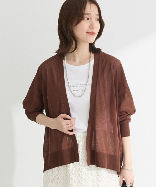 Green Parks(グリーンパークス)の「【WEB限定】接触冷感ゆったりカーディガン(カーディガン/ボレロ・レディース・ブラウン/レッド/オフホワイト/ライトグレー/ブラック・FREE)」の5枚目の写真