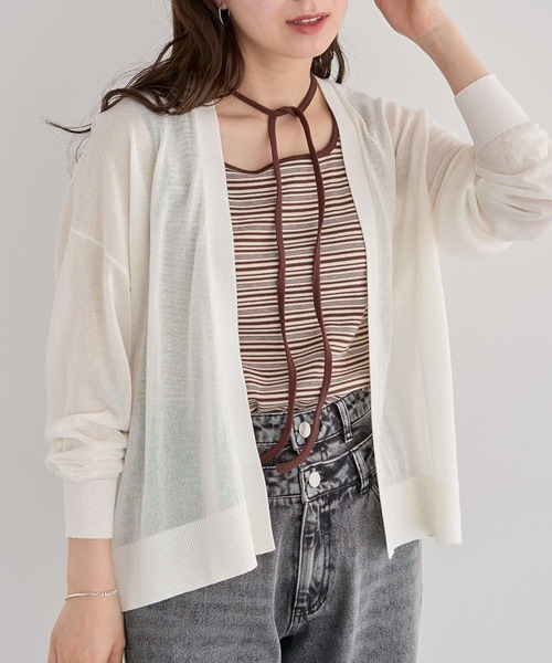 Green Parks(グリーンパークス)の「【WEB限定】接触冷感ゆったりカーディガン(カーディガン/ボレロ・レディース・ブラウン/レッド/オフホワイト/ライトグレー/ブラック・FREE)」の3枚目の写真