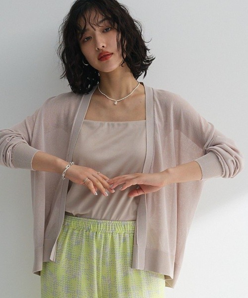 Green Parks(グリーンパークス)の「【WEB限定】接触冷感ゆったりカーディガン(カーディガン/ボレロ・レディース・ブラウン/レッド/オフホワイト/ライトグレー/ブラック・FREE)」の1枚目の写真