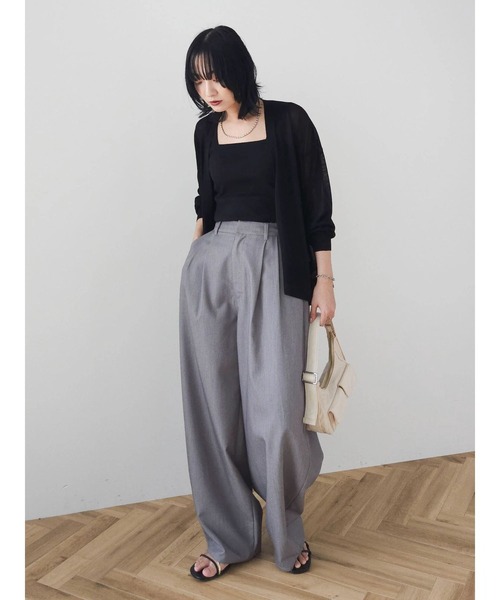 Green Parks(グリーンパークス)の「【WEB限定】接触冷感ゆったりカーディガン(カーディガン/ボレロ・レディース・ブラウン/レッド/オフホワイト/ライトグレー/ブラック・FREE)」の6枚目の写真