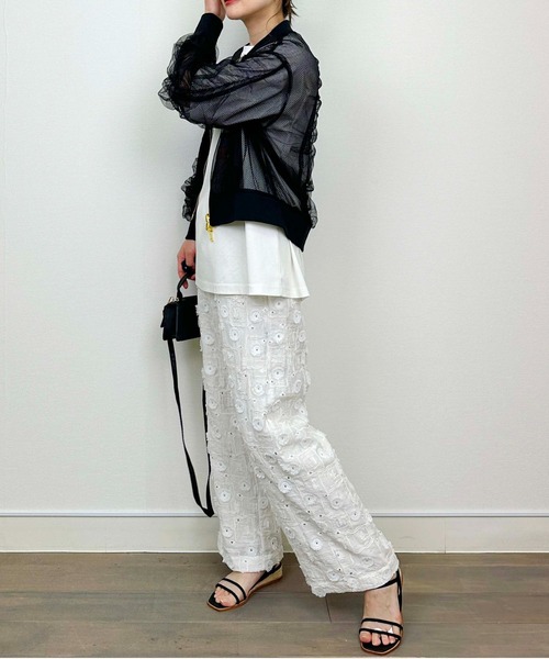 PICCIN（ピッチン）の「VOYAGEフロッキープリントTシャツ（Tシャツ/カットソー・レディース・ブラック/オフホワイト・M）」の17枚目の写真