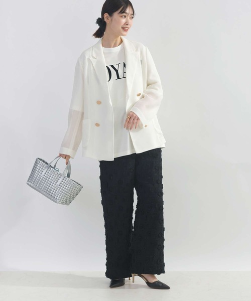 PICCIN（ピッチン）の「VOYAGEフロッキープリントTシャツ（Tシャツ/カットソー・レディース・ブラック/オフホワイト・M）」の4枚目の写真