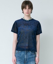 ベロアチュールハーフスリーブTシャツ