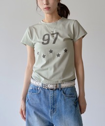 97スターレタリングクロップド半袖Tシャツ