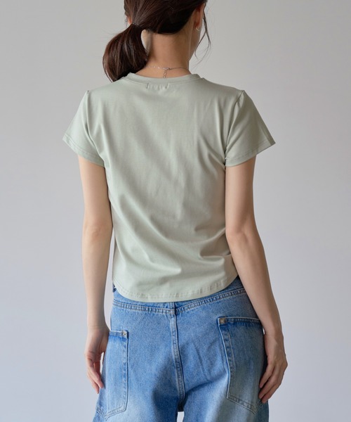 UNE MANSION(ユヌマンション)の「97スターレタリングクロップド半袖Tシャツ(Tシャツ/カットソー・レディース・ミント/ホワイト/ブラック・FREE)」の19枚目の写真