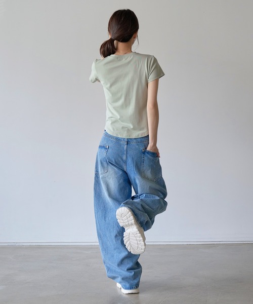 UNE MANSION(ユヌマンション)の「97スターレタリングクロップド半袖Tシャツ(Tシャツ/カットソー・レディース・ミント/ホワイト/ブラック・FREE)」の20枚目の写真