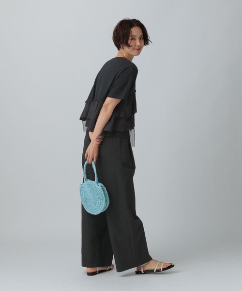 LEPSIM（レプシィム）の「異素材フリルドッキングT　490447（Tシャツ/カットソー・レディース・オフホワイト/ブラック/ブルー/ベージュ・FREE）」の17枚目の写真