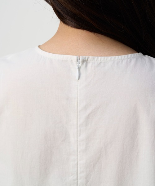 NAUL（ナウル）の「シアーノースリーブブラウス　/　シャツ　フリル　フリルブラウス　シアーシャツ　ウォッシャブル　コットン　フレンチスリーブ　春服　夏服　きれいめ　カジュアル　レディース　イエロー　レモン　黄色　ブラック　黒　アウトドア　キャンプ　フェス　デート（シャツ/ブラウス・レディース・イエロー/ブラック/オフホワイト・FREE）」の14枚目の写真