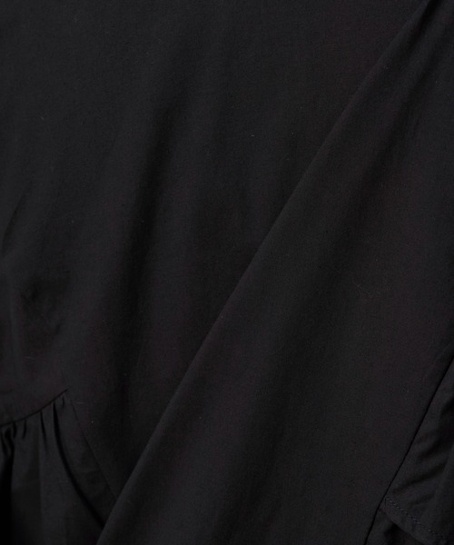 NAUL（ナウル）の「シアーノースリーブブラウス　/　シャツ　フリル　フリルブラウス　シアーシャツ　ウォッシャブル　コットン　フレンチスリーブ　春服　夏服　きれいめ　カジュアル　レディース　イエロー　レモン　黄色　ブラック　黒　アウトドア　キャンプ　フェス　デート（シャツ/ブラウス・レディース・イエロー/ブラック/オフホワイト・FREE）」の16枚目の写真