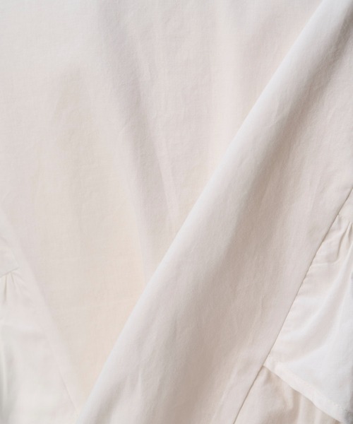 NAUL（ナウル）の「シアーノースリーブブラウス　/　シャツ　フリル　フリルブラウス　シアーシャツ　ウォッシャブル　コットン　フレンチスリーブ　春服　夏服　きれいめ　カジュアル　レディース　イエロー　レモン　黄色　ブラック　黒　アウトドア　キャンプ　フェス　デート（シャツ/ブラウス・レディース・イエロー/ブラック/オフホワイト・FREE）」の17枚目の写真