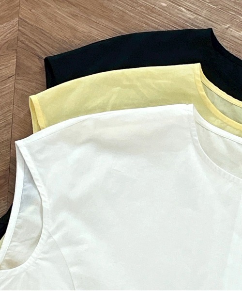 NAUL（ナウル）の「シアーノースリーブブラウス　/　シャツ　フリル　フリルブラウス　シアーシャツ　ウォッシャブル　コットン　フレンチスリーブ　春服　夏服　きれいめ　カジュアル　レディース　イエロー　レモン　黄色　ブラック　黒　アウトドア　キャンプ　フェス　デート（シャツ/ブラウス・レディース・イエロー/ブラック/オフホワイト・FREE）」の19枚目の写真