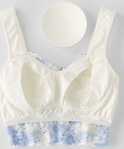 aimerfeel（エメフィール）の「カーロフィオーレ しっかり美胸 夢ごこち 綿混 ナイトブラ 単品ブラジャー（ナイトブラ・レディース・サックスブルー/ホワイト・SMALL/MEDIUM/LARGE/X-LARGE）」の5枚目の写真