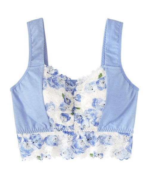 aimerfeel（エメフィール）の「カーロフィオーレ しっかり美胸 夢ごこち 綿混 ナイトブラ 単品ブラジャー（ナイトブラ・レディース・サックスブルー/ホワイト・SMALL/MEDIUM/LARGE/X-LARGE）」の3枚目の写真