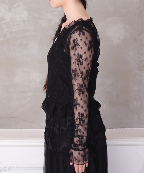 axes femme(アクシーズファム)の「総レースプルオーバー(Tシャツ/カットソー・レディース・キナリ/ブラック・FREE)」の5枚目の写真