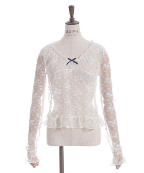 axes femme(アクシーズファム)の「総レースプルオーバー(Tシャツ/カットソー・レディース・キナリ/ブラック・FREE)」の7枚目の写真