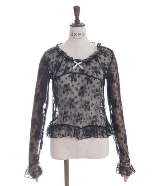 axes femme(アクシーズファム)の「総レースプルオーバー(Tシャツ/カットソー・レディース・キナリ/ブラック・FREE)」の15枚目の写真