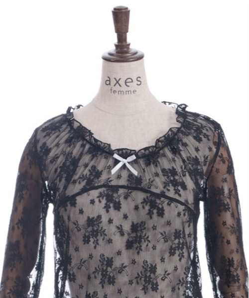 axes femme(アクシーズファム)の「総レースプルオーバー(Tシャツ/カットソー・レディース・キナリ/ブラック・FREE)」の18枚目の写真