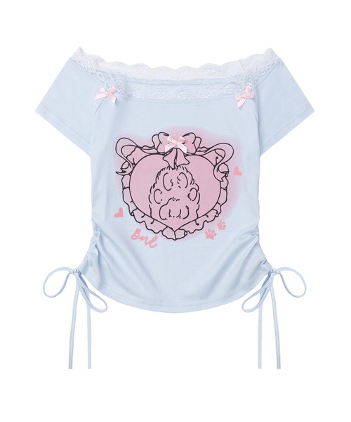 HOOK(フック)の「【HOOK】for girls フリルプリントトップス (SS)(Tシャツ/カットソー・レディース・ブルー/ホワイト・SMALL/MEDIUM)」の19枚目の写真