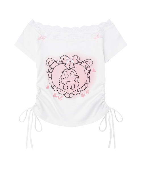 HOOK(フック)の「【HOOK】for girls フリルプリントトップス (SS)(Tシャツ/カットソー・レディース・ブルー/ホワイト・SMALL/MEDIUM)」の21枚目の写真
