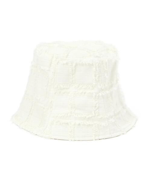 FREE'S MART（フリーズマート）の「◆スクエアフリンジハット（ハット・レディース・ブラック/ホワイト・ﾌﾘ-）」の2枚目の写真