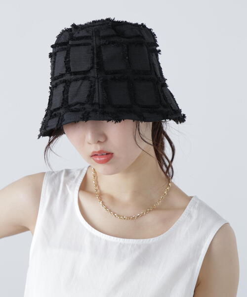 FREE'S MART（フリーズマート）の「◆スクエアフリンジハット（ハット・レディース・ブラック/ホワイト・ﾌﾘ-）」の9枚目の写真