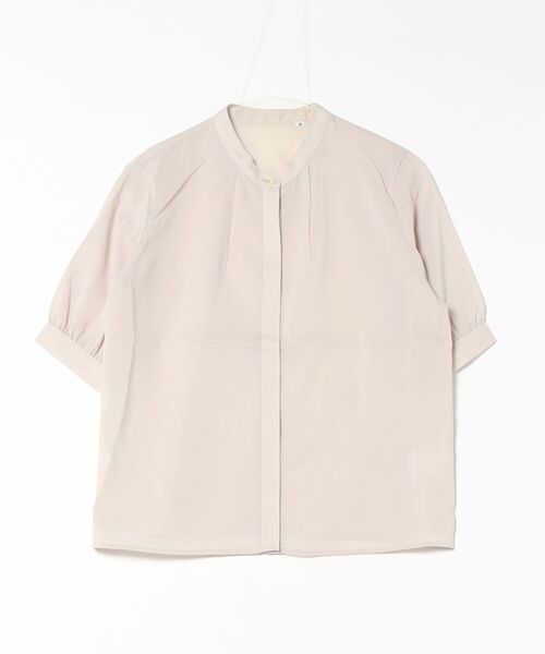 m.f.editorial(エムエフエディトリアル)の「【抗菌防臭 ウォッシャブル ストレッチ】m.f.エディトリアル レディース バンドカラー パフスリー ブ 比翼 ブラウス(シャツ/ブラウス・レディース・ベージュ/パープル/サックスブルー・MEDIUM/LARGE)」の20枚目の写真