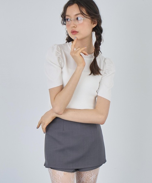 セール】ギャザースリーブ ニット 半袖（ニット/セーター