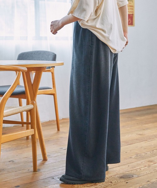 ウォッシュ加工 イージーデニムパンツ セール】ウォッシュ加工 ペイント イージーデニムパンツ