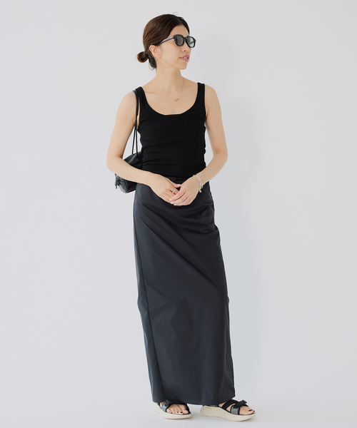 IENA(イエナ)の「Mer-Cottonセーターマシーン ノースリーブ(タンクトップ・レディース・ブラック/ホワイト・FREE)」の3枚目の写真