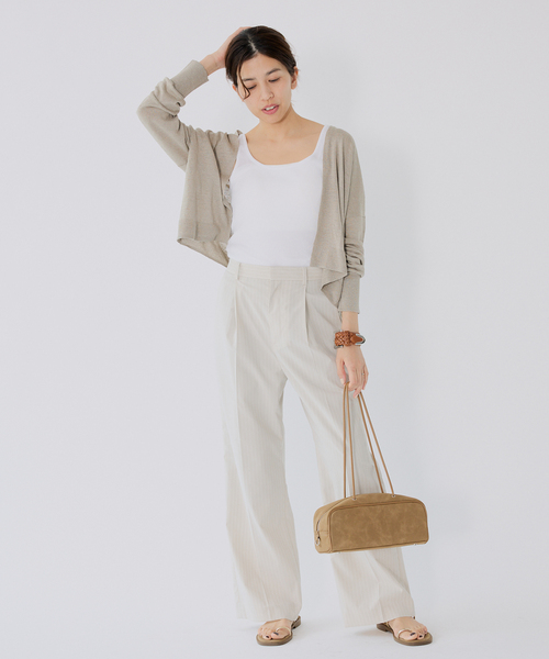 タンクトップ ノースリーブ Mer-Cotton セーターマシーン アメスリトップス レディース IENA タンクトップ ノースリーブ Mer-Cotton セーターマシーン
