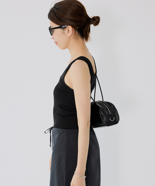 IENA(イエナ)の「Mer-Cottonセーターマシーン ノースリーブ(タンクトップ・レディース・ブラック/ホワイト・FREE)」の8枚目の写真