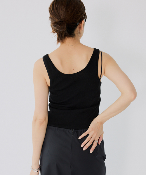 IENA(イエナ)の「Mer-Cottonセーターマシーン ノースリーブ(タンクトップ・レディース・ブラック/ホワイト・FREE)」の9枚目の写真