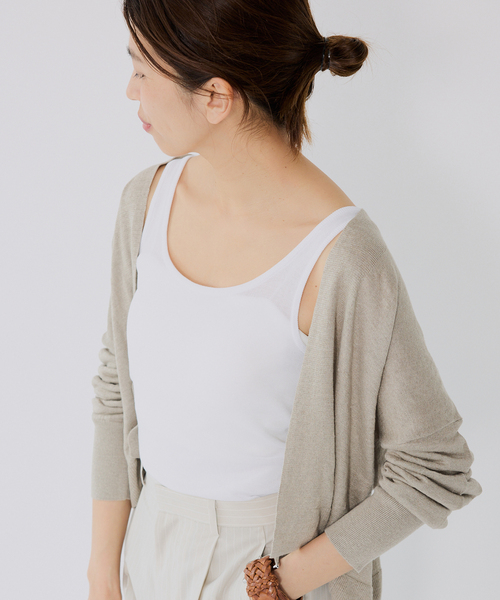 IENA(イエナ)の「Mer-Cottonセーターマシーン ノースリーブ(タンクトップ・レディース・ブラック/ホワイト・FREE)」の17枚目の写真