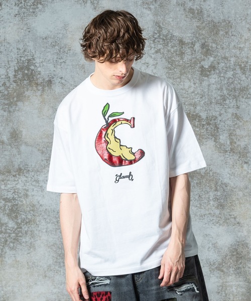 glamb（グラム）の「Glitter Eaten Apple T-shirt / グリッターイートゥンアップルＴシャツ（Tシャツ/カットソー・メンズ・ブラック/ホワイト・S/M/L）」の2枚目の写真
