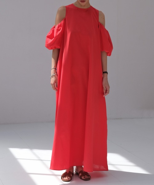 AKTE（アクテ）の「バルーンスリーブボリュームワンピース（ワンピース・レディース・ブラック/レッド・FREE/TALL）」の20枚目の写真