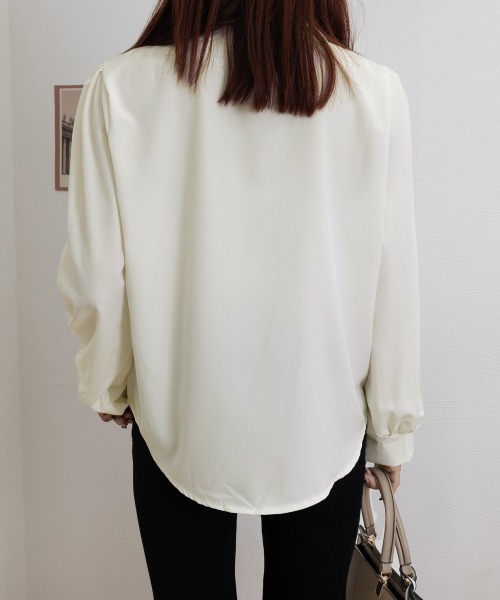 Miniministore(ミニミニストア)の「ボウタイブラウス長袖ネクタイ付きブラウス(シャツ/ブラウス・レディース・ホワイト/アイボリー・FREE)」の22枚目の写真