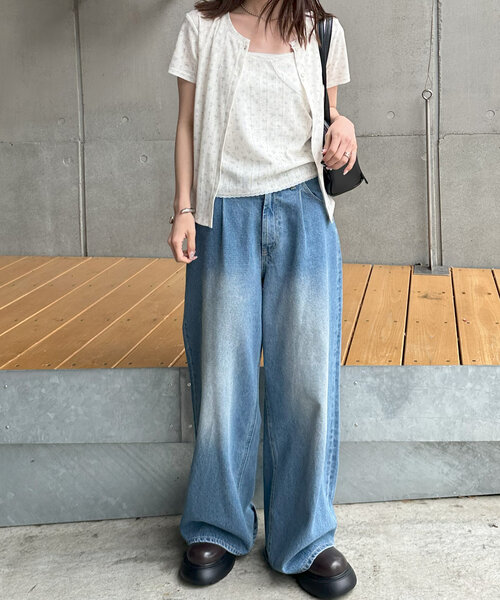 DISCOAT(ディスコート)の「【umm.】小花柄パターンメッシュアンサンブル(Tシャツ/カットソー・レディース・アイボリー/ベビーピンク・FREE)」の5枚目の写真