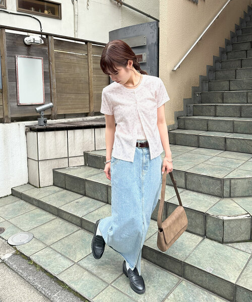 DISCOAT(ディスコート)の「【umm.】小花柄パターンメッシュアンサンブル(Tシャツ/カットソー・レディース・アイボリー/ベビーピンク・FREE)」の15枚目の写真