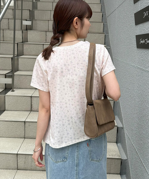 DISCOAT(ディスコート)の「【umm.】小花柄パターンメッシュアンサンブル(Tシャツ/カットソー・レディース・アイボリー/ベビーピンク・FREE)」の19枚目の写真