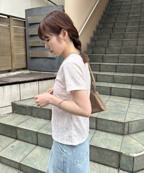 DISCOAT(ディスコート)の「【umm.】小花柄パターンメッシュアンサンブル(Tシャツ/カットソー・レディース・アイボリー/ベビーピンク・FREE)」の20枚目の写真
