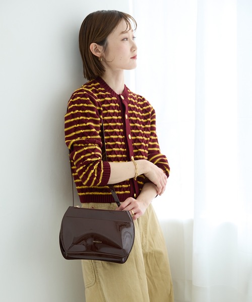 HASHIBAMI(ハシバミ)の「【HASHIBAMI】ポワール エナメルポシェット(ショルダーバッグ・レディース・ダークブラウン/ブラック・FREE)」の11枚目の写真