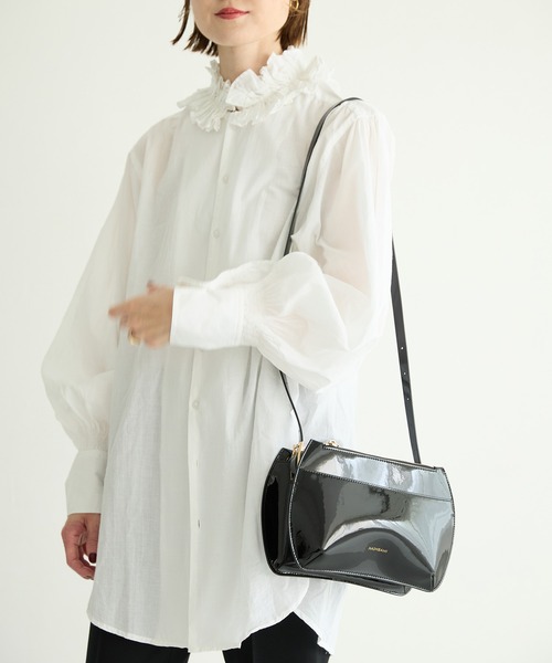HASHIBAMI(ハシバミ)の「【HASHIBAMI】ポワール エナメルポシェット(ショルダーバッグ・レディース・ダークブラウン/ブラック・FREE)」の9枚目の写真