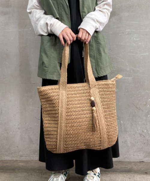 ベージュ ストロー トートバッグ　新品未使用品 won-2116-beige-1.jpg?v=