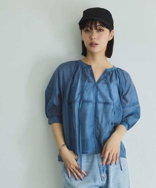 BLACK by moussy - 値下げ　ビッキー vicky サテンブラウス セール】ブライトシアーローンブラウス≪洗濯機で洗える