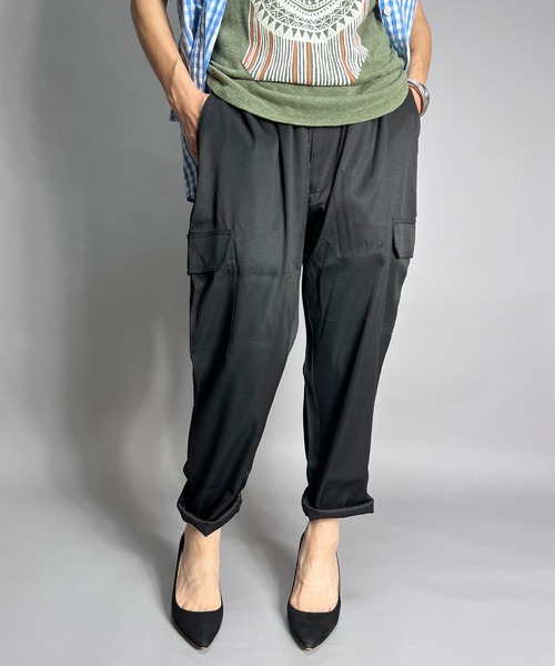BEATJIVE(ビートジャイブ)の「クロップドパンツ カーゴパンツ 7分丈 9分丈 レディース 接触冷感(カーゴパンツ・レディース・ブラック/カーキ・MEDIUM/LARGE)」の1枚目の写真