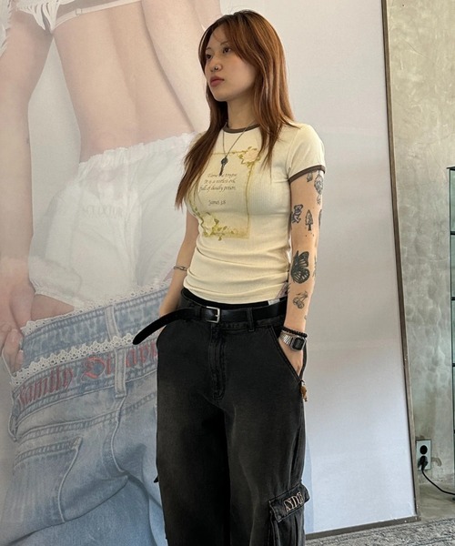Rose Ringer Tee（Tシャツ/カットソー）｜SCULPTOR（スカルプ